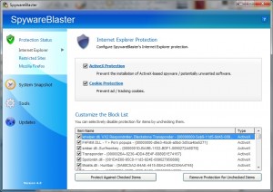 spywareblaster protection status